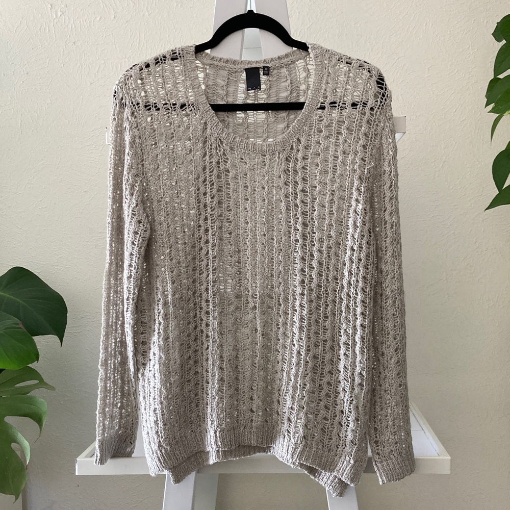 NWOT MAK sweater light gray sz M